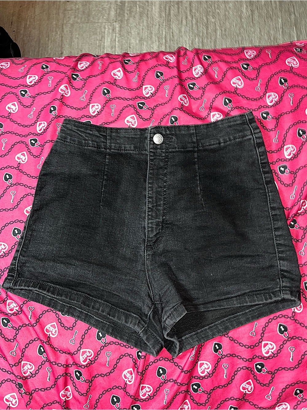 wild fable High-Waist Black Denim Shorts